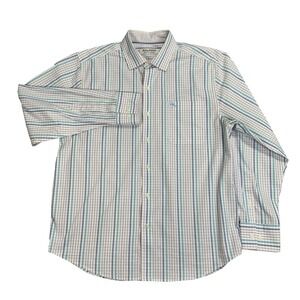 Tommy Bahama Sarasota Stretch Plaid Button Down Shirt Mens M Coolmax